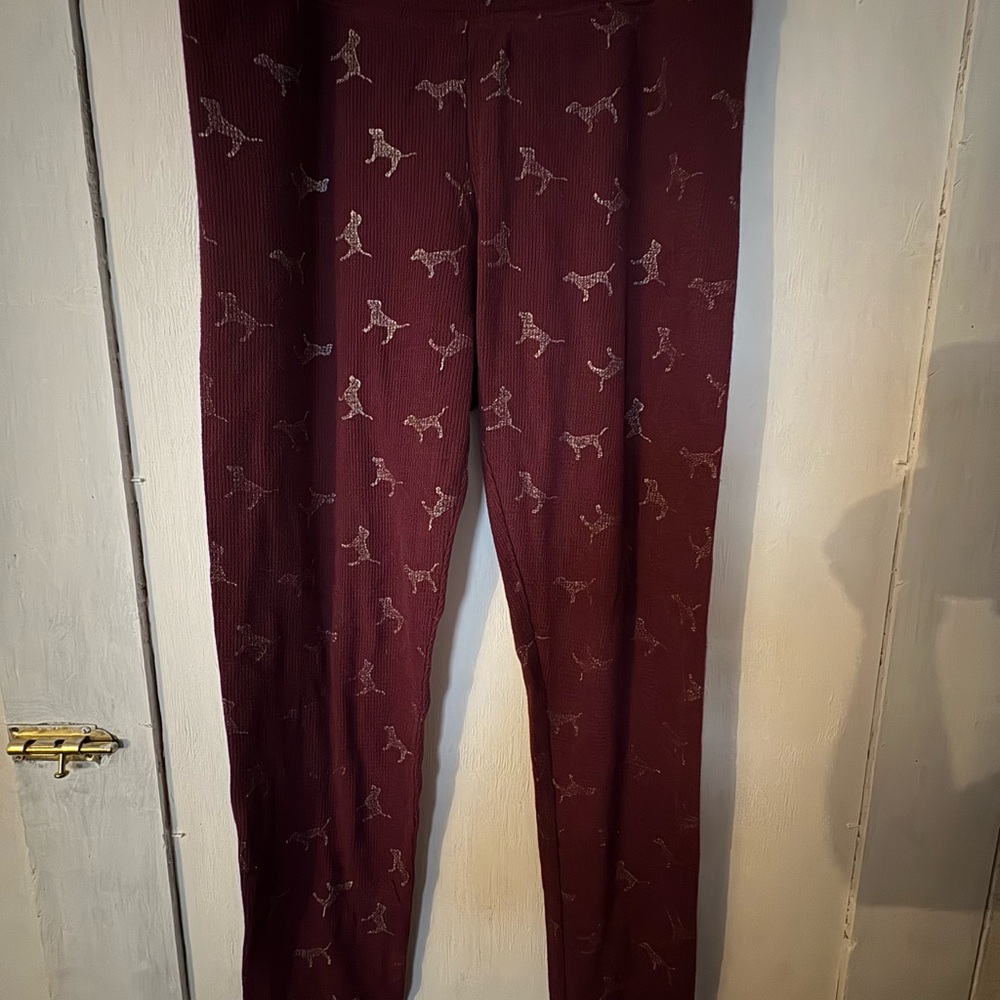 PINK Victoria's Secret Burgundy Leggings
